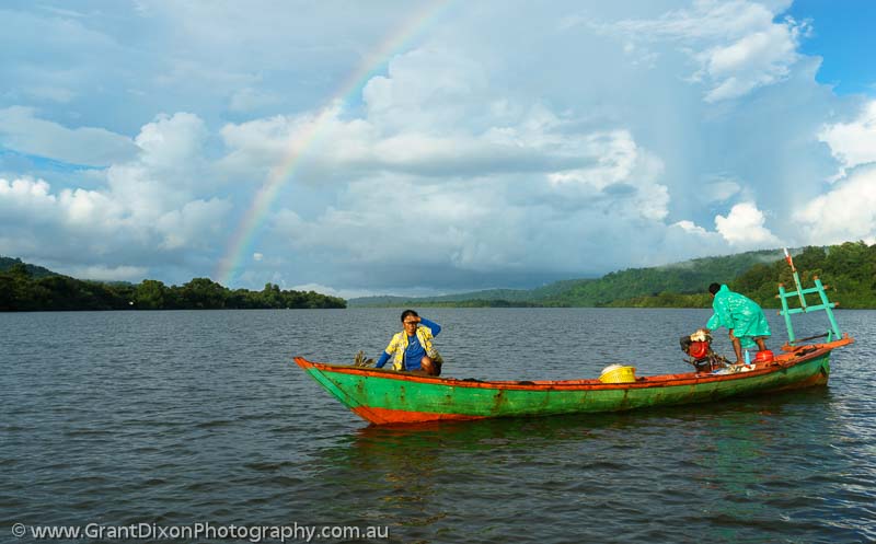 image of Fishing boat & rainbow
