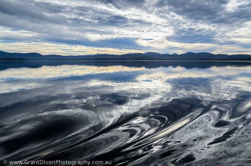 image of Macquarie Harbour cloud reflection