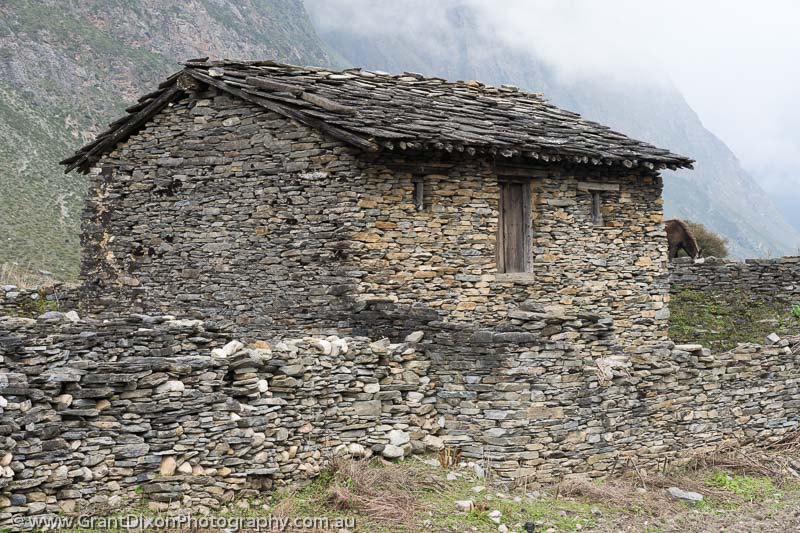image of Tsum Valley stone house