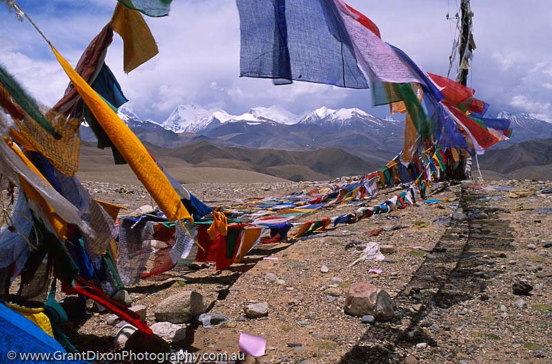 image of Prayer flags on pass