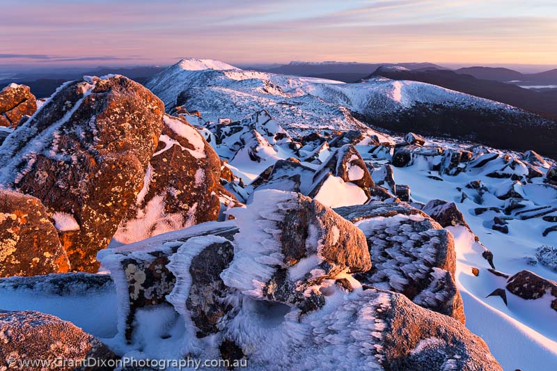 image of Snowy Range winter dawn