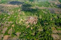 CAMBODIA, Siem Reap.  Pre Rup temple ruin. Aerial view from ultralight aircraft.