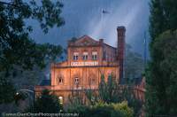 AUSTRALIA, Tasmania, Hobart. Cascade Brewery, Australia's oldest brewery (1832), dusk.