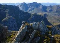 Spires from Conical Mountain, Franklin-Gordon Wild Rivers National Park, Tasmanian Wilderness World Heritage Area.