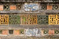 VIETNAM, Central, Hue. Wall detail, Citadel, built nineteenth century by Emporer Gai Long. Together with tombs of various Nguyen kings in the area, site is inscribed on World Heritage List.