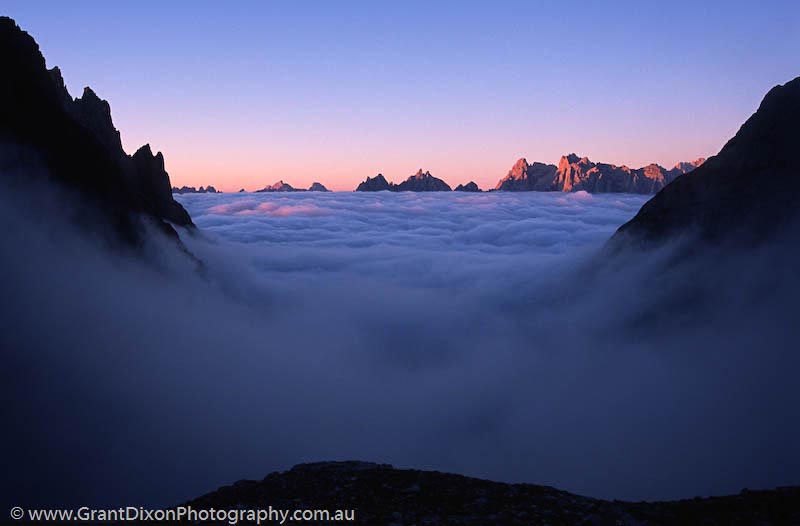 image of Dolomites valley cloud