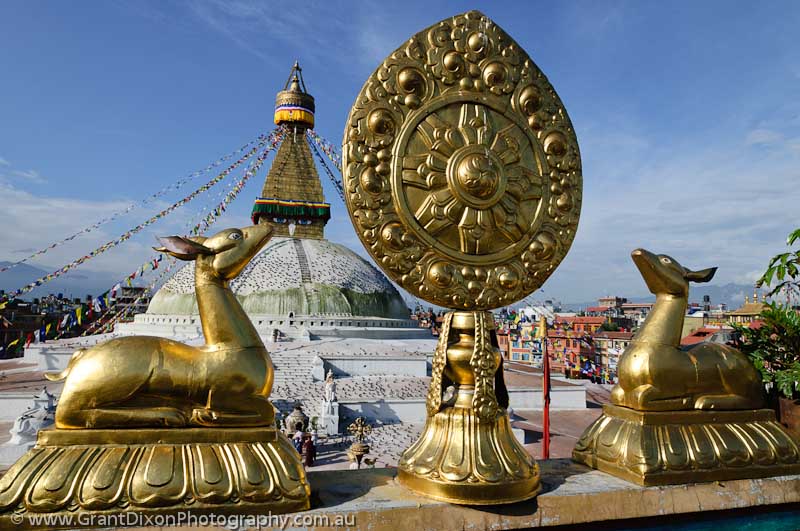 image of Bodhnath & gilded statues