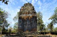 CAMBODIA, Siem Reap. Isolated prasat (tower temple) at Koh Ker, 10th century Angkorian site.