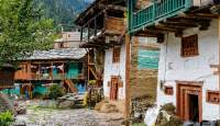 Traditional-style houses in village above Manali, Kulla Valley.