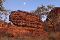 AUSTRALIA, Northern Territory, Keep River National Park. Layered sandstone dome features, formed at edge of escarpment, dawn