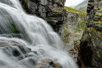 NORWAY, Oppland, Rondane National Park. Waterfall in small gorge near Rondvatnet lake.