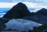 Dawn cloud reflection, Mt Scorpio, Star Mountains, Papua New Guinea.