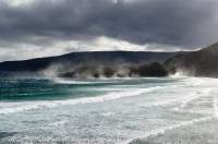 AUSTRALIA, Tasmania, Southwest National Park. Squalls over South Cape Bay, South Coast Track.