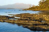 Steadman Point and Mt Sorell, Macquarie Harbour   south shore, Spero-Wanderer area, western Tasmania