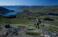 View over Maligiaq fjord from slopes of Arnaq Qallunaaq, walking in West Greenland (Kitaa)