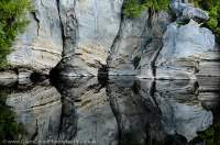 Limestone reflection, lower Franklin River, Franklin-Gordon Wild Rivers National Park.