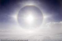 ARGENTINA, Patagonia. Solar halo (refraction due to atmospheric ice crystals), southern Patagonian Icecap.