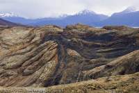 ARGENTINA, Patagonia. Folds in rock strata, revealed by retreating Upsala Glacier.